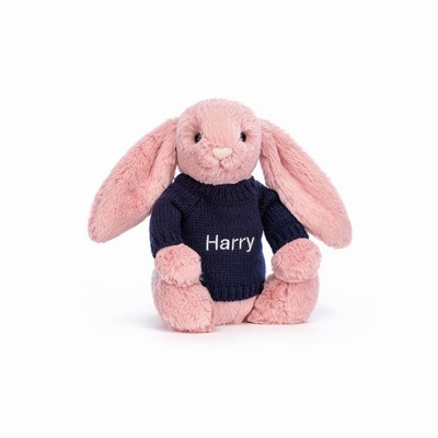 Jellycat Bashful Petal Bunny with Navy Jumper New Zealand | URZYD4752